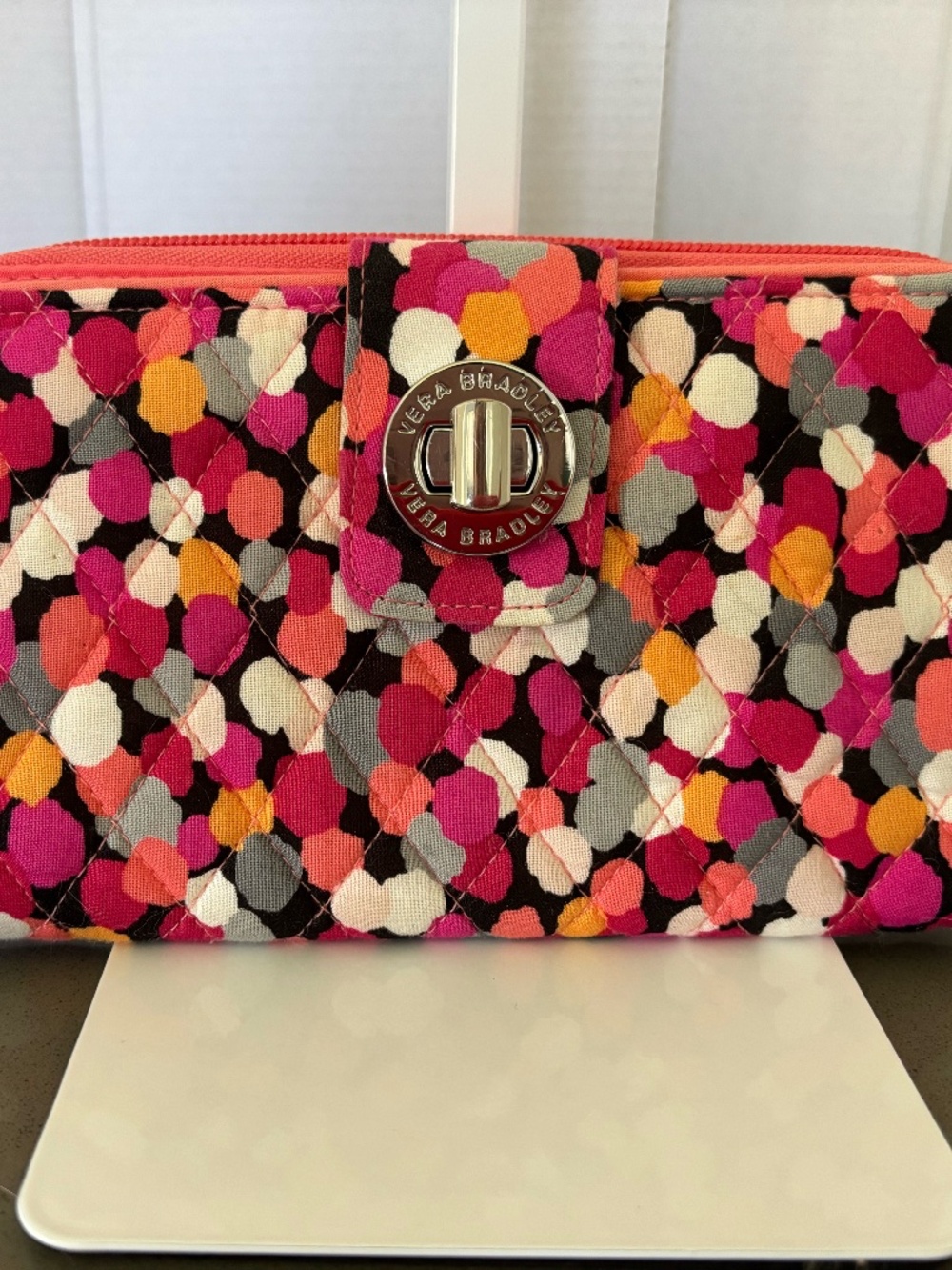 Vera Bradley Pixie Blooms Turn Lock Wallet Retired Pink Floral